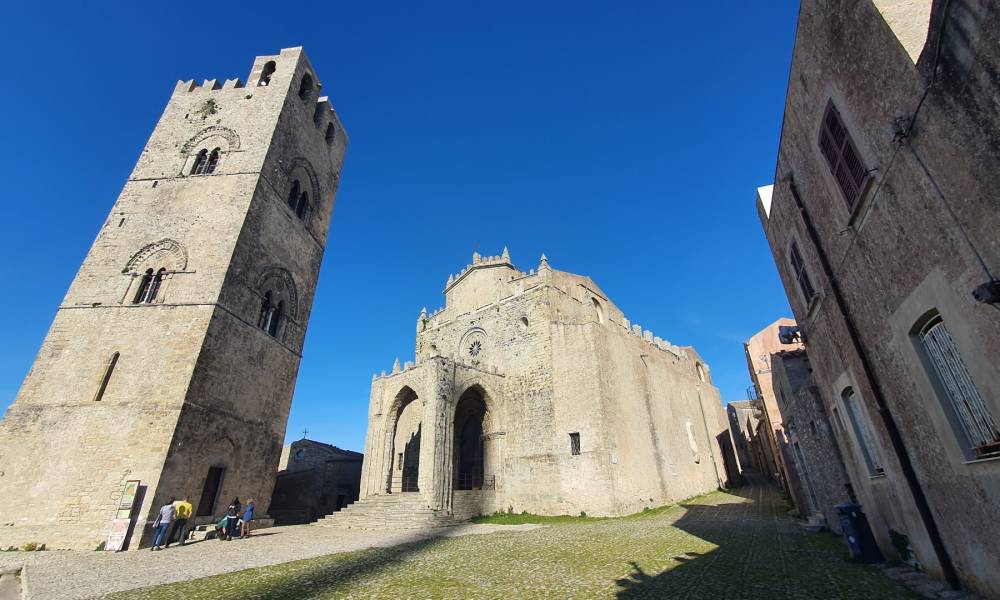 Erice al tramonto e Trapani centro storico