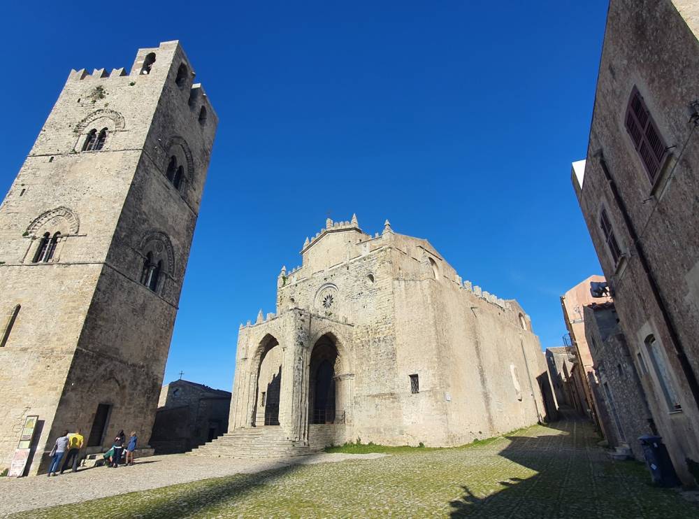 Erice al tramonto e Trapani centro storico